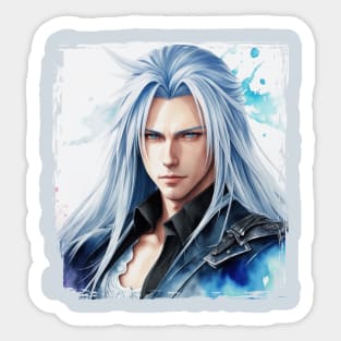 Watercolor of Sephiroth from Final Fantasy Sticker